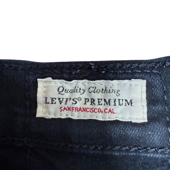 EUC Women's LEVI'S Mile High‎ Cropped Flare Premium Black Jeans | Size 28 - Picture 7 of 11